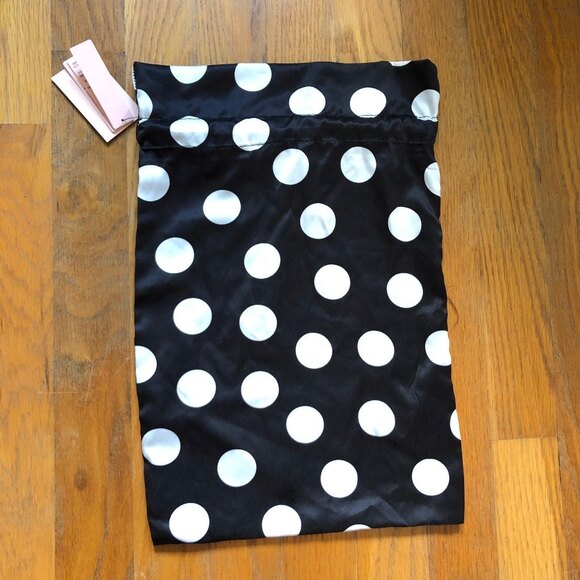 Cute Navy Polkadot Silky VS bag - Picture 3 of 3